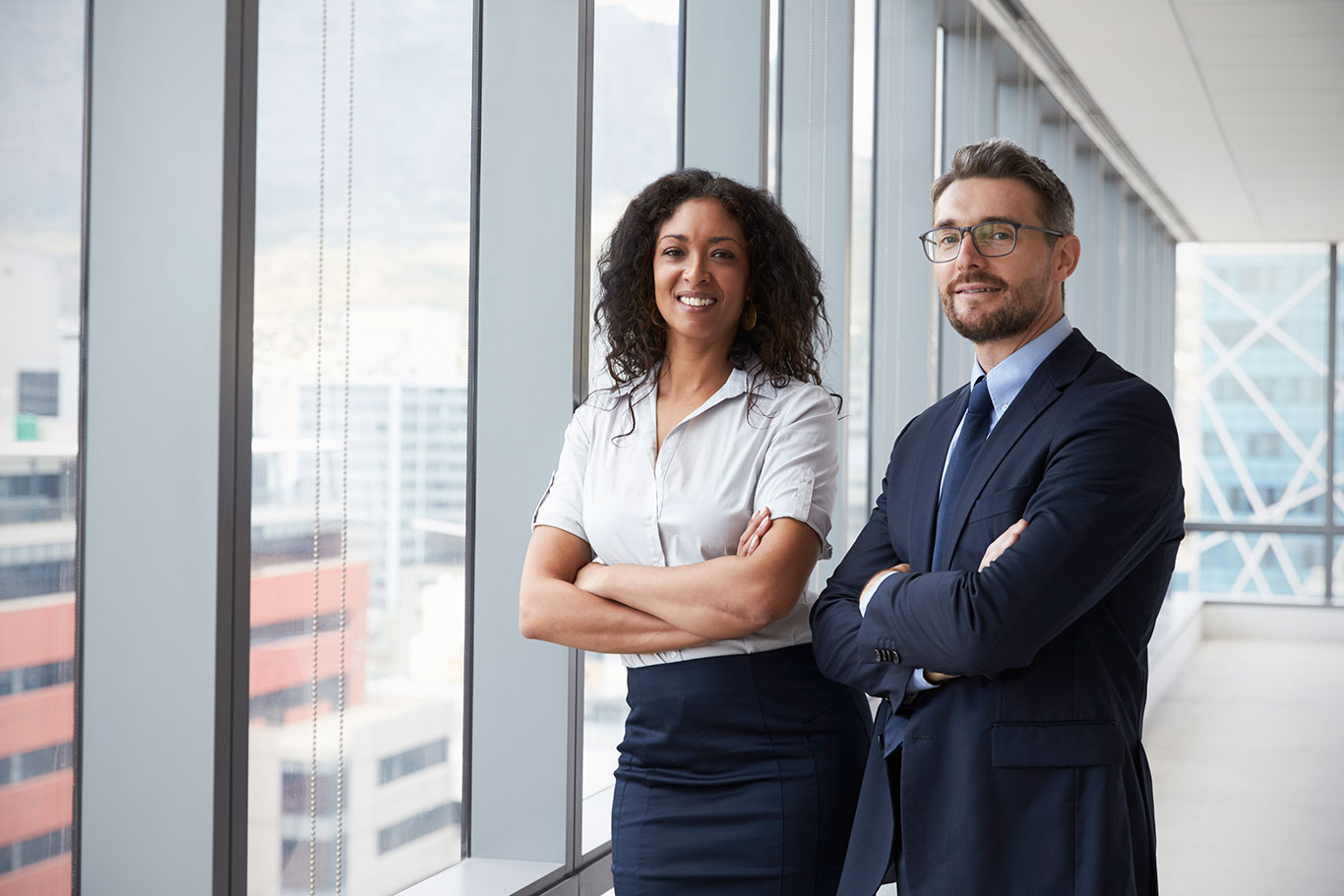 Man and woman in office